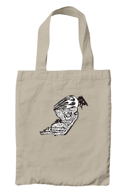 Сумка з принтом "Двигун мотоцикла". Байк, бензобак, двигун мотоцикла, харлей девідсон, циліндри, чопер. 2070702