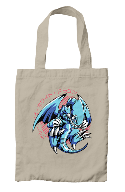 Сумка с принтом Yu Gi Oh! Blue Eyes Toon Dragon. Blue-eyes toon dragon, yu gi oh, аниме, дракон, игра, карты, манга. 2070702