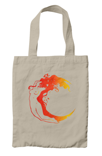 Сумка з принтом "Дівчина місяць". Дівчина, зірки, космічне, космос, місяць. 2070702