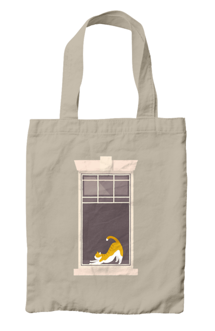 Сумка з принтом "Кіт В Вікні". Вікно, кіт, потягушки, рудий. 2070702