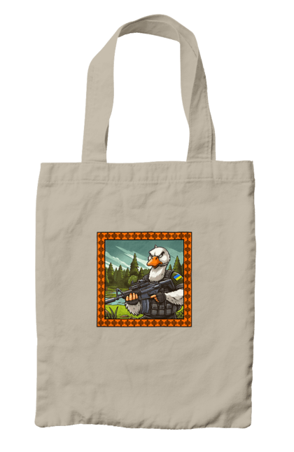 Сумка з принтом "Гусячий десант". Біологічна зброя, бойові гуси, військовий гусак, гусячий десант, зброєні сили, прапор, символіка, україна. 2070702