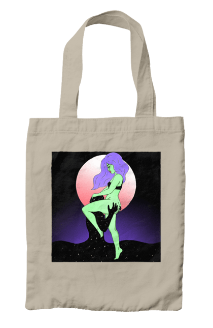 Сумка з принтом "Зелена Дівчина І Місяць". Інопланетянка, місяць. 2070702