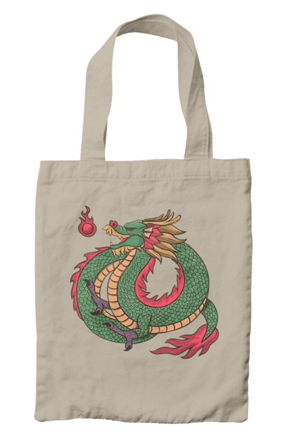 Bag with prints The Dragon. Animal, chinese dragon, dragon, green dragon, symbol. 2070702