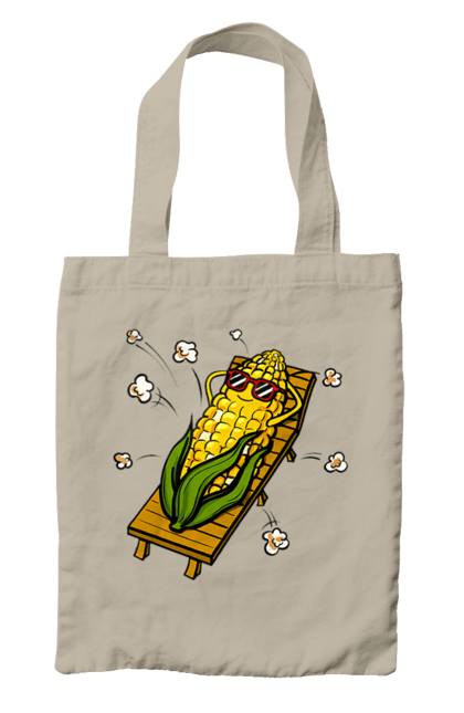 Сумка з принтом "Кукурудза Загоряє На Лежаках". Кукурудза, лежак, попкорн. 2070702