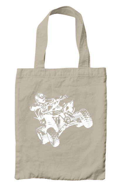 Сумка з принтом "Людина На Квадроциклі Білий". Гонки, квадроцикл, экстрим. 2070702