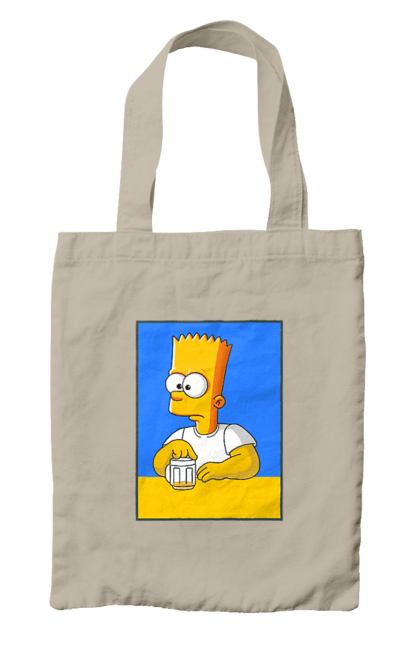 Сумка з принтом "Барт любитель пива". Барт, барт сімпсон, мультперсонажі, мультфільми, сімпсони, український прапор. 2070702