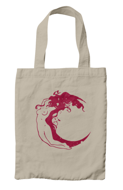 Сумка з принтом "Дівчина місяць". Дівчина, зірки, космічне, космос, місяць. 2070702