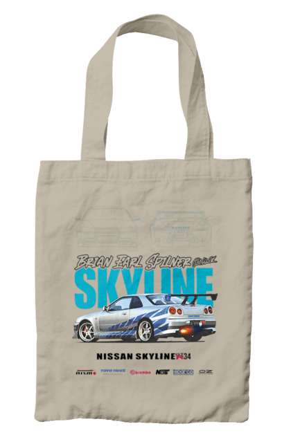 Bag with prints Nissan Skyline. Auto, automobile, car, nissan skyline, skyline. 2070702