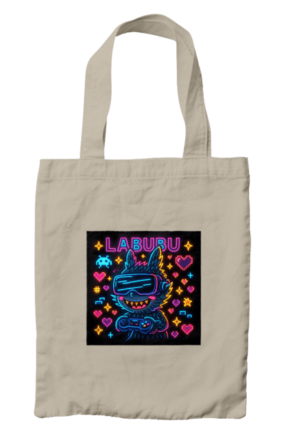 Сумка з принтом "Лабубу". Vrочки, геймеркультура, геймпад, іконкиаркади, кіберарт, лабубу, неонгеймінг, піксельарт, ретроаркада, світиться. 2070702