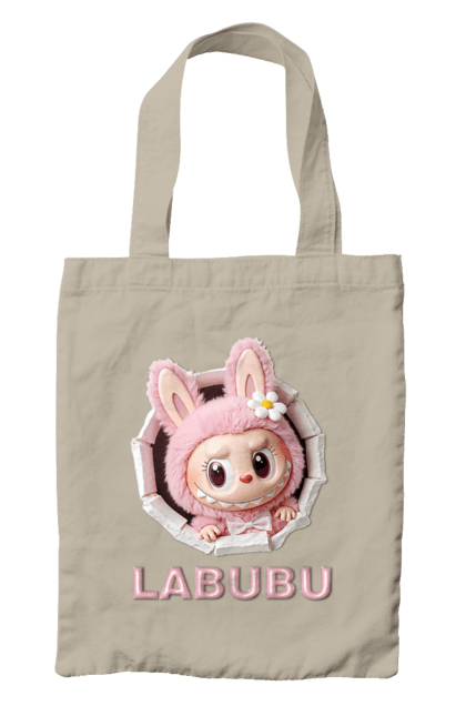 Сумка з принтом "Лабубу". Іграшка лабубу, лабубу, лабубу кока кола, мерч лабубу, мила, рожева лабубу, смішна лабубу. 2070702