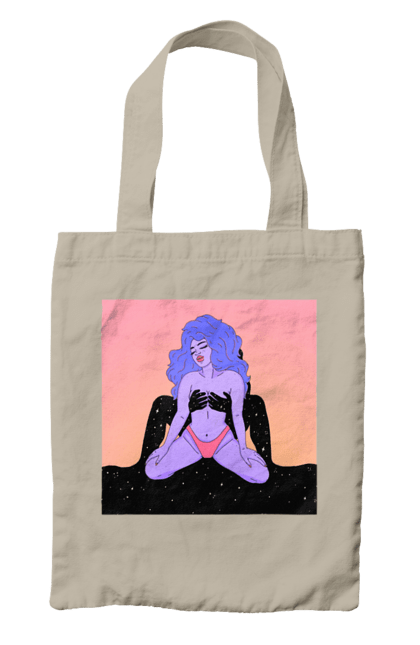 Сумка з принтом "Фіолетова Дівчина В Трусиках". Інопланетянка, у трусах. 2070702