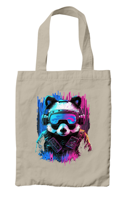 Сумка з принтом "Панда в VR шолом". Віртуальна реальність, гік, панда, персонаж, шолом. 2070702