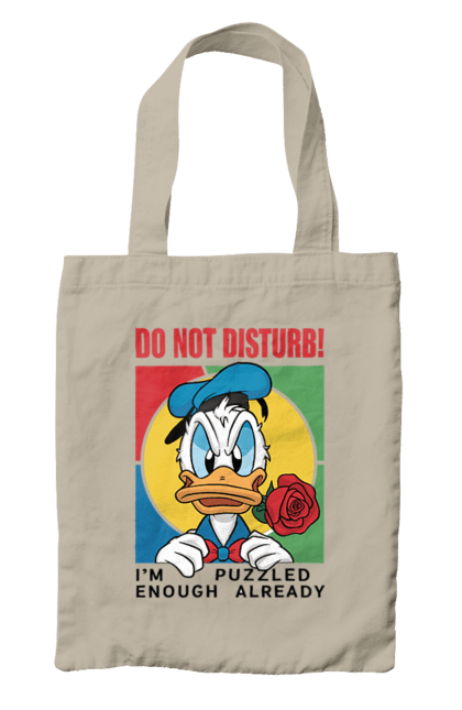 Сумка с принтом Дональд Дак Не беспокоить!. Disney, do not disturb, donald duck, дисней, дональд дак, мультсериал, мультфильм, не беспокоить. 2070702