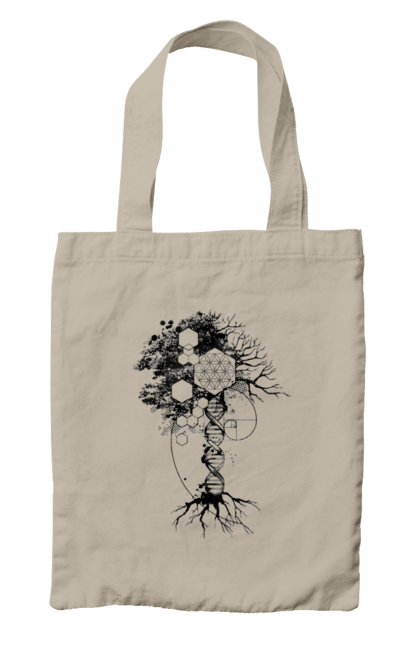 Сумка з принтом "Древо життя". Геном людини, дерево життя, золотий перетин, квітка життя, сакральна геометрія, таємниця світобудови, таємниця числа фібоначчі, число бога, число фібоначчі. 2070702