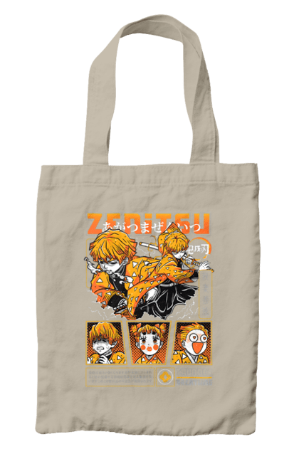 Bag with prints Demon Slayer Zenitsu. Anime, demon slayer, kimetsu no yaiba, manga, serial, zenitsu, zenitsu agatsuma. 2070702