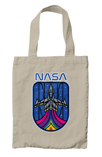 Сумка з принтом "NASA". Авіація, астронавтика, дослідження, космічний, космонавтика, космос, наука, повітроплавання, ракета, сша, технології. futbolka.stylus.ua