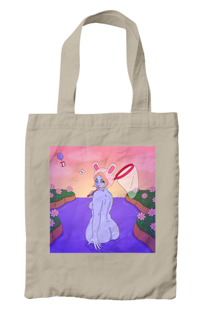 Bag with prints Purple Girl On The Hunt. Girl, naked, net. 2070702