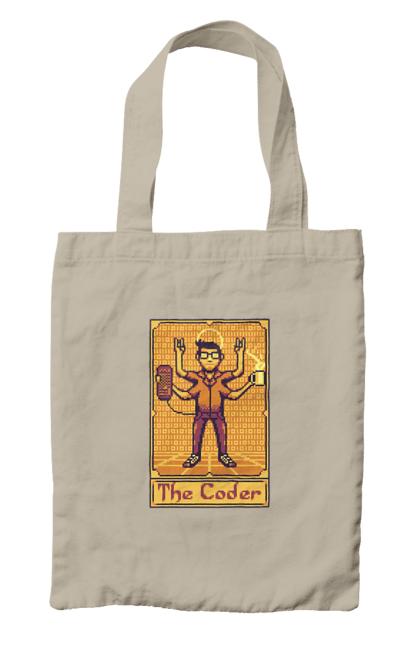 Сумка з принтом "Карта таро  кодер". Ай ті, айтішник, карта таро, код, програміст, хакер. 2070702