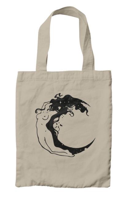 Сумка з принтом "Дівчина місяць". Дівчина, зірки, космічне, космос, місяць. 2070702