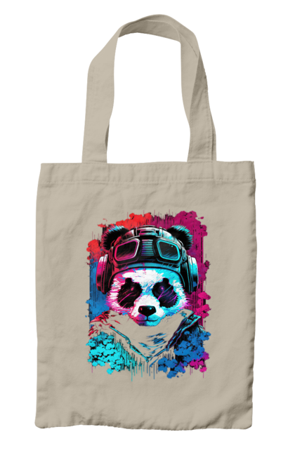 Сумка з принтом "Панда в VR шолом". Віртуальна реальність, гік, панда, персонаж, шолом. 2070702
