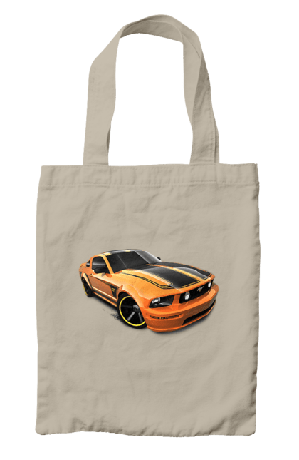 Сумка з принтом "Помаранчева, швидкісна машина". Їзда, колеса, машина, швидкість. 2070702