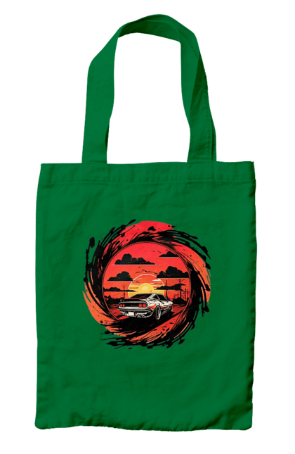 Сумка з принтом "Феррарі на заході сонця". Авто, автомобіль, машини, феррарі. 2070702