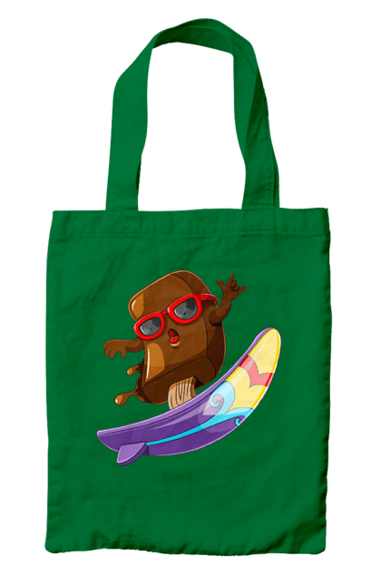 Сумка з принтом "Мороженко На Серфі". Літо, морозиво, окуляри, серфінг. 2070702