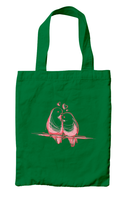 Сумка з принтом "Закохані Попугайчики". Закохані, папуги. 2070702