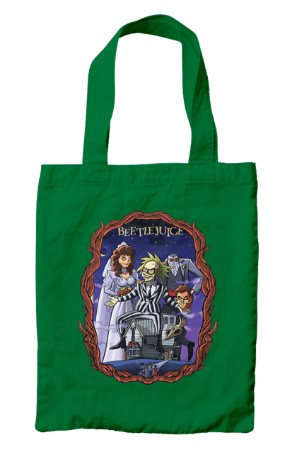 Bag with prints Beetlejuice. Beetlejuice, comedy, ghost, horror, movie, tim burton, warner bros. 2070702