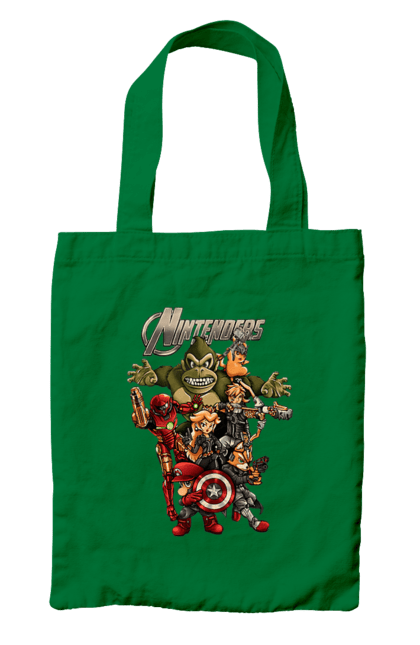 Сумка з принтом "Герої Nintendo". Animal crossing, donkey kong, kirby, legend of zelda, nintendo, pokemon, герої з ігор, луїджі, маріо, мультики, принцеса піч. 2070702