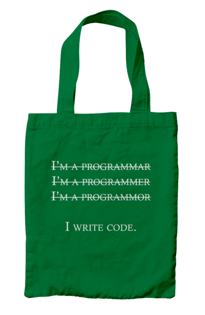 Сумка з принтом "Я Пишу Код, Програміст, Білий". День програміста, код, пишу код, програма, програміст. Піно