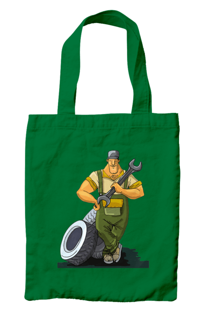 Сумка з принтом "Автомайстер". Гайковий ключ, колеса, професія. 2070702