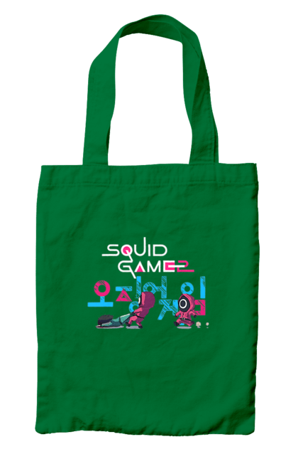 Сумка з принтом "Гра в кальмара". Netflix, squid game, гра в кальмара, нетфлікс, охоронець, серіал. 2070702