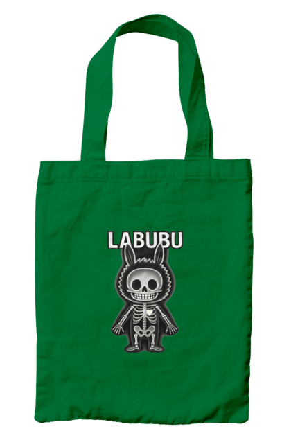 Сумка з принтом "Лабубу". Анатомія, кістки, лабубу, миложутко, мінімалізм, рентген, серце` що світиться, скелет, череп, чорнобіле. 2070702