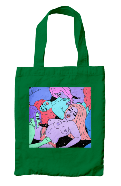 Сумка з принтом "Дівчата Інопланетянки". Дівчата, інопланетянки, космос, різнокольорові. 2070702