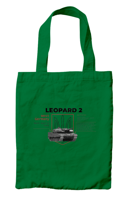 Сумка з принтом "Leopard 2 англійська". Leopard 2, залужний, зброя, танк. 2070702