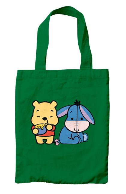 Bag with prints Winnie the Pooh and Eeyore. Cartoon, donkey, eared, eeyore, story, winnie the pooh. 2070702