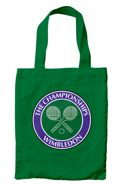 Сумка з принтом "Wimbledon тенісний турнір". Великий теніс, велокобритання, гравці, лондон, м`яч, призовий фонд, ракетка, спонсор, турнір на траві, турнірна сітка. aslan
