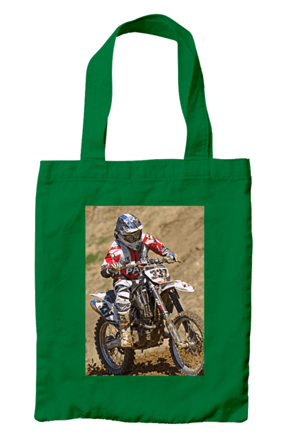 Сумка с принтом МОТОГОНЩИК. Мото, мотогонщик, мотоцикл, спорт, спортсмен. 2070702