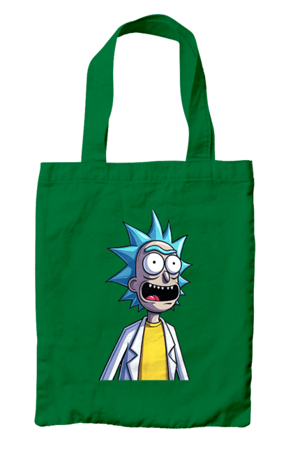 Bag with prints Rick and Morty. Adventures, black humor, cartoon, rick, rick and morty, sci-fi, tragicomedy. 2070702