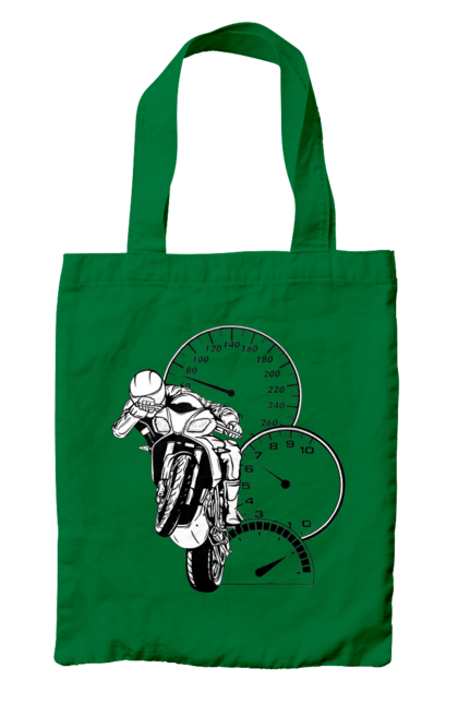Bag with prints Motorcycle Speed Black. Moto, motorcycle, overclocking, speed. 2070702