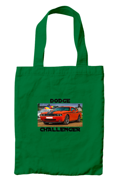 Сумка з принтом "Додж челенджер". Авто, автомобіль, американська легенда, додж челенджер, класичне авто, культовий автомобіль, масл кар, потужний автомобіль. 2070702