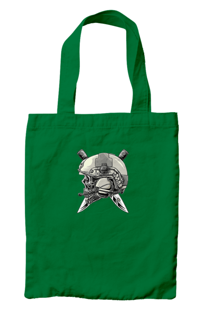 Bag with prints Pilot`s skull. Defender, helmet, military, pilot, skull, than. 2070702