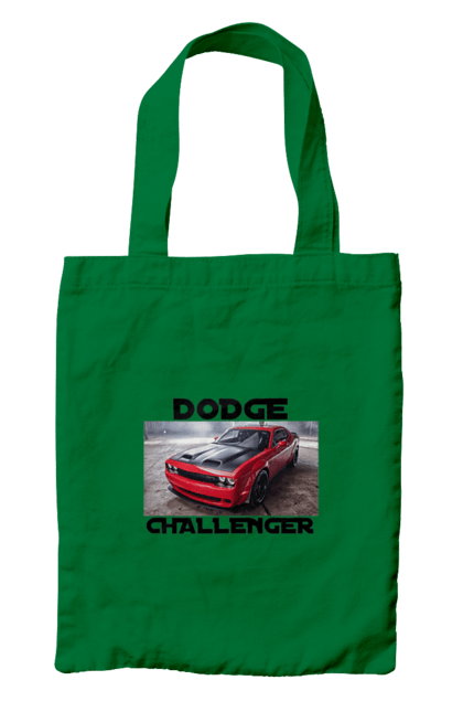 Bag with prints Dodge challenger. An american legend, auto, car, classic car, cult car, dodge challenger, oil car, powerful car. 2070702