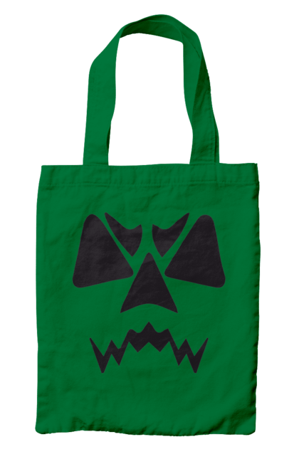 Bag with prints Halloween pumpkin face. Costume, halloween, holiday, october, october 31, pumpkin, scary, sweets, trick or treat. 2070702