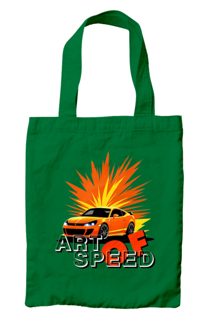 Bag with prints The art of speed. Auto, car, driver, motorist, speed. 2070702