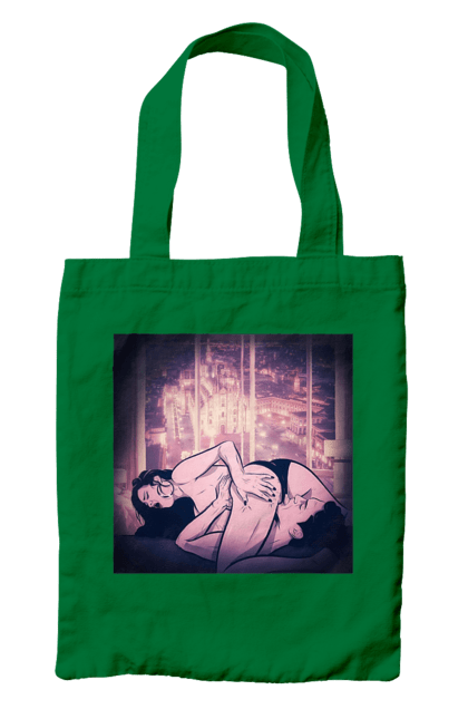 Сумка з принтом "Дорослі Ігри На Тлі Міста". Гола, кохання, лизати, трусики. 2070702