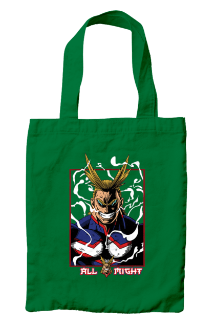 Сумка с принтом Моя геройская академия Всемогущий. All might, my hero academia, yagi toshinori, академия юэй, аниме, всемогущий, манга, моя геройская академия, один за всех, тошинори яги. 2070702