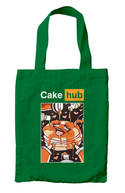 Bag with prints Cake Hub. Brutal, cake, cake hub, hub, humor, joke, porn hub. 2070702
