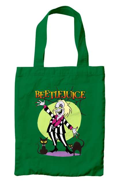 Bag with prints Beetlejuice. Beetlejuice, comedy, ghost, horror, movie, tim burton, warner bros. 2070702